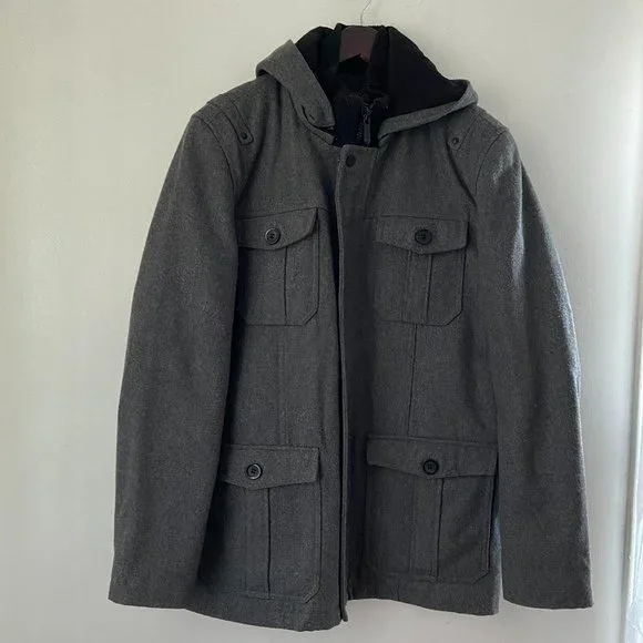 Black rivet jacket wool 2025